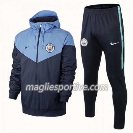 Manchester City Windrunner Giacca della Tuta Blu Giallo 2018/2019